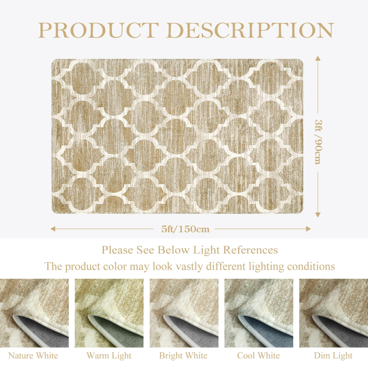 Meline Washable Classic Moroccan Trellis Taupe & Khaki Rug Area Rugs Lahome