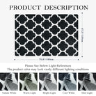 Clearance Meline Washable Classic Moroccan Trellis Black Rug Clearance Rugs Lahome