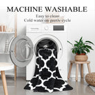 Clearance Meline Washable Classic Moroccan Trellis Black Rug Clearance Rugs Lahome