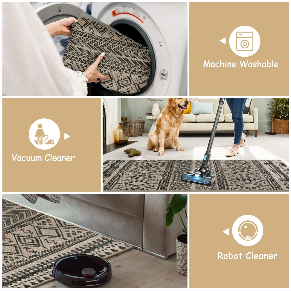 Timeless Washable Boho Easy Jute Indoor/Outdoor Rug Easy Jute Area Rug Lahome