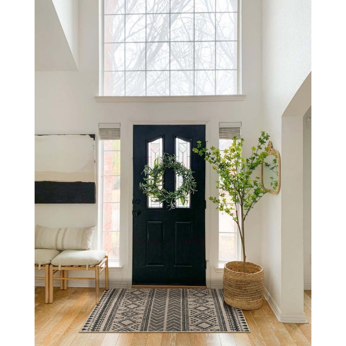 Timeless Washable Boho Easy Jute Indoor/Outdoor Rug Easy Jute Area Rug Lahome