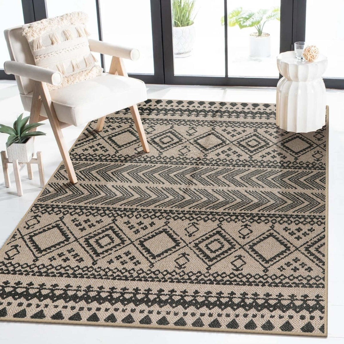 Timeless Washable Boho Easy Jute Indoor/Outdoor Rug Easy Jute Area Rug Lahome