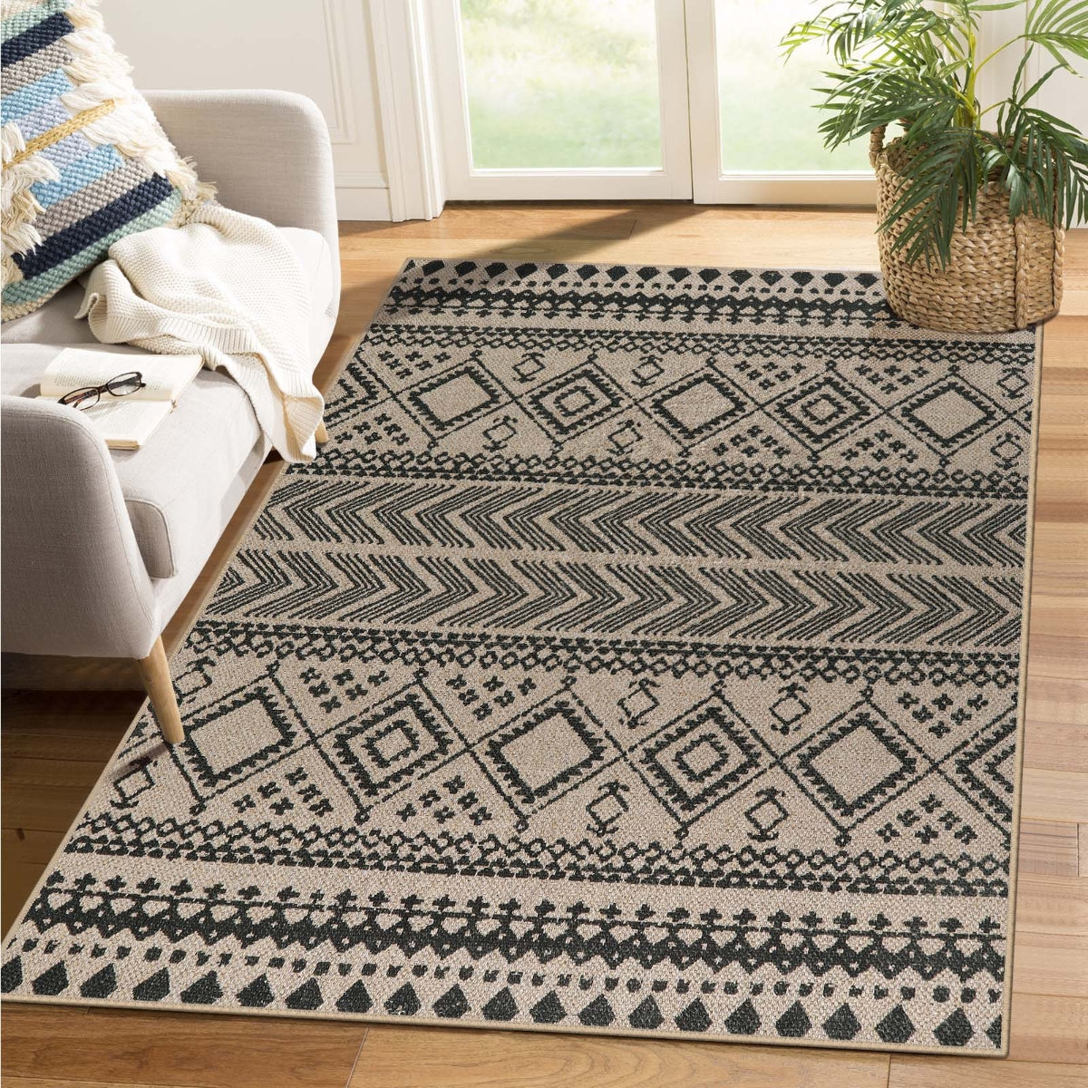 Timeless Washable Boho Easy Jute Indoor/Outdoor Rug Easy Jute Area Rug Lahome