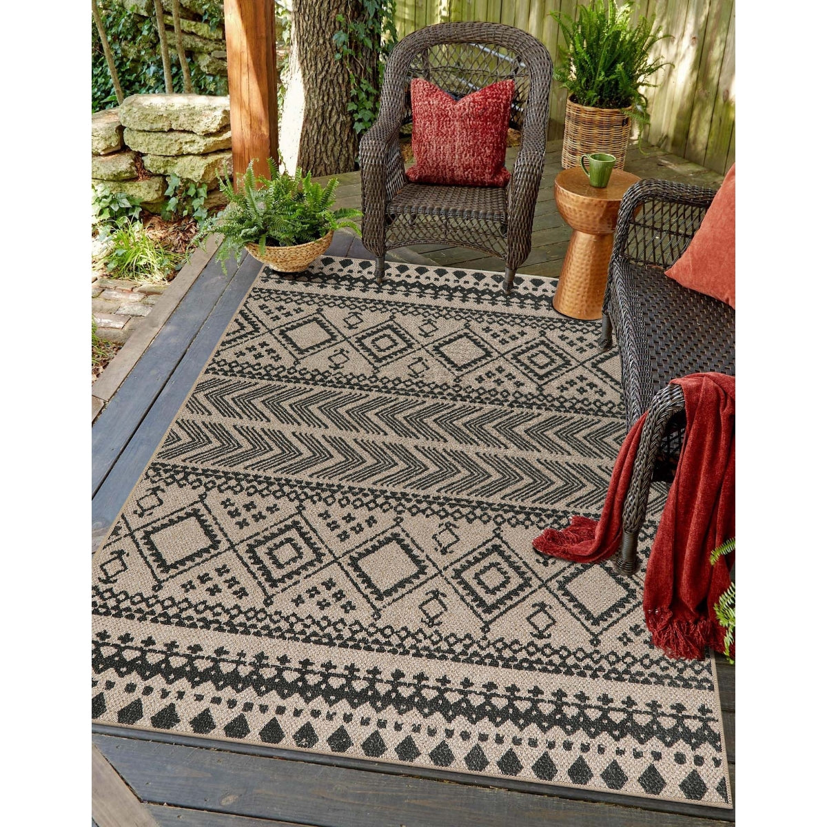 Timeless Washable Boho Easy Jute Indoor/Outdoor Rug Easy Jute Area Rug Lahome