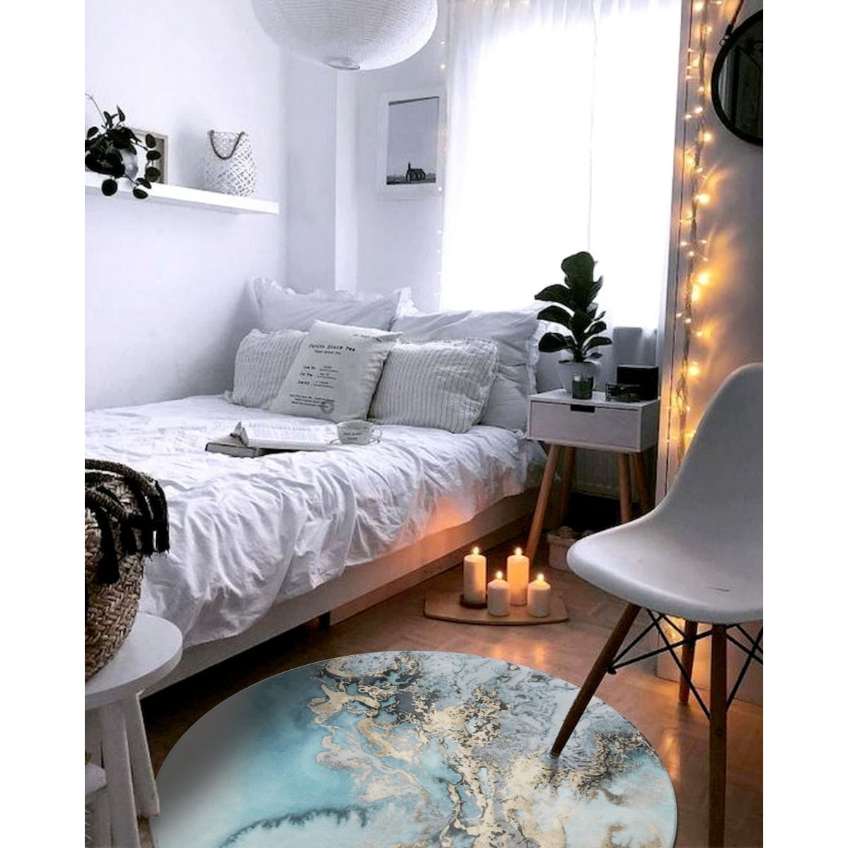 Deniz Washable Marble Ocean Wave Rug Area Rugs Lahome
