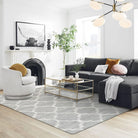 Meline Washable Classic Moroccan Trellis Light Grey Rug Area Rugs Lahome