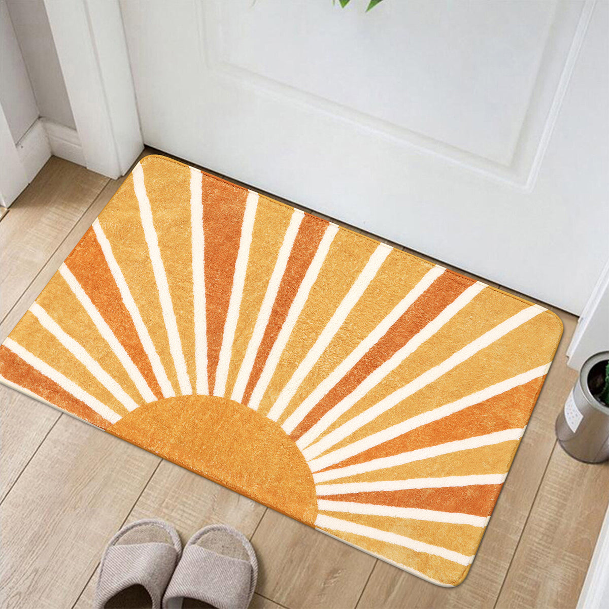Elora Washable Boho Rainbow Sunshine Orange Round Rug Area Rugs Lahome