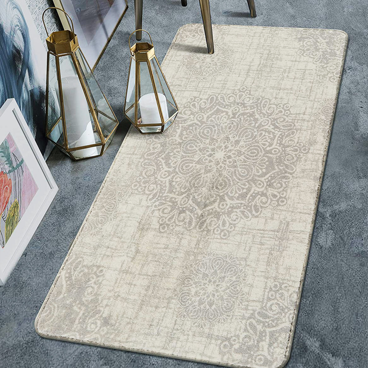 Oriane Washable Vintage Medallion Rug Area Rugs Lahome