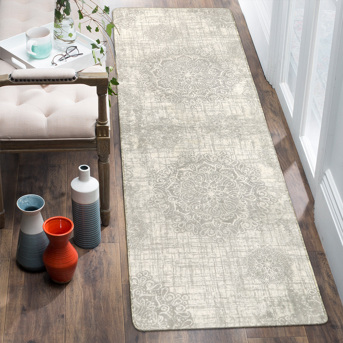 Oriane Washable Vintage Medallion Rug Area Rugs Lahome