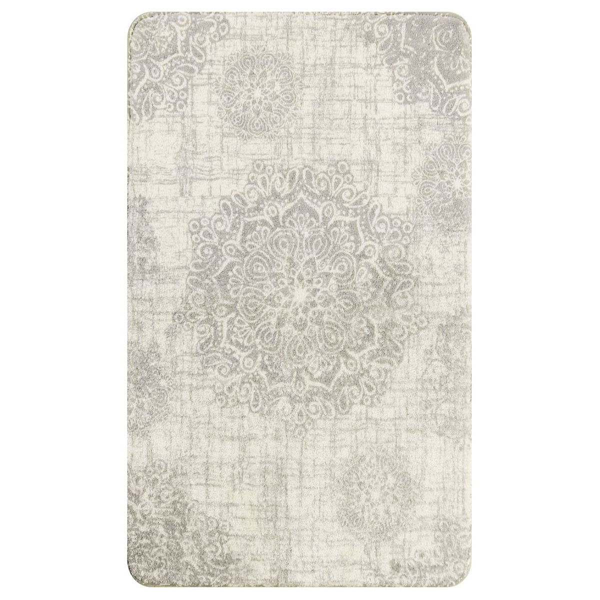 Oriane Washable Vintage Medallion Rug Area Rugs Lahome Light Grey/Pearl 3' x 5'