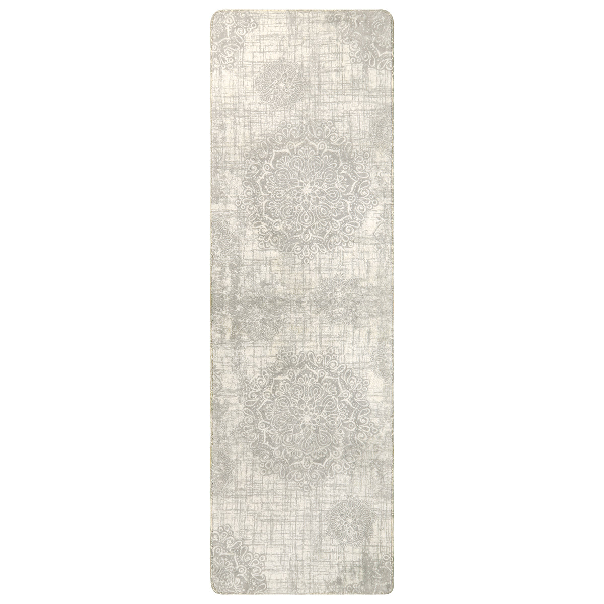 Oriane Washable Vintage Medallion Rug Area Rugs Lahome Light Grey/Pearl 2'6" x 8'