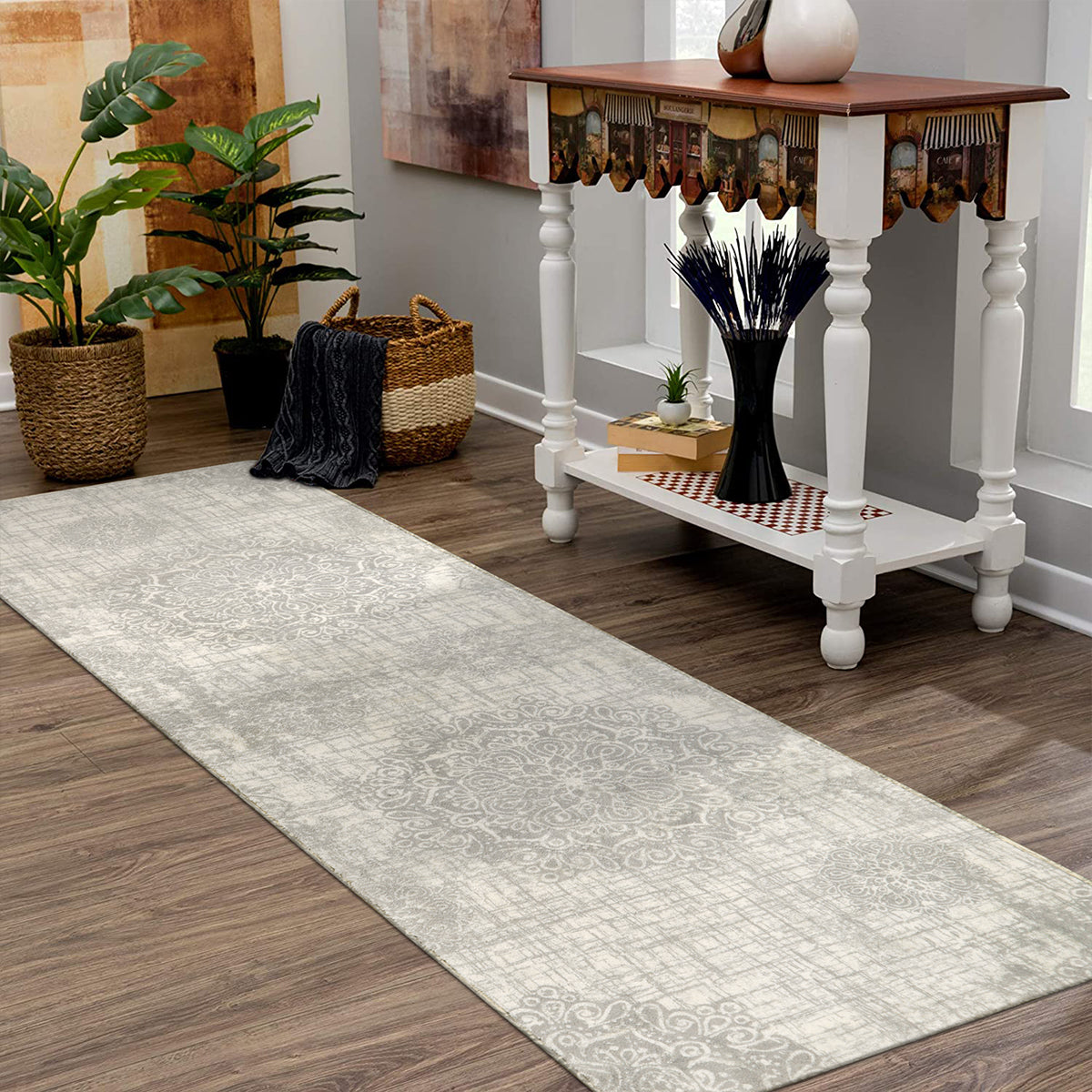Oriane Washable Vintage Medallion Rug Area Rugs Lahome