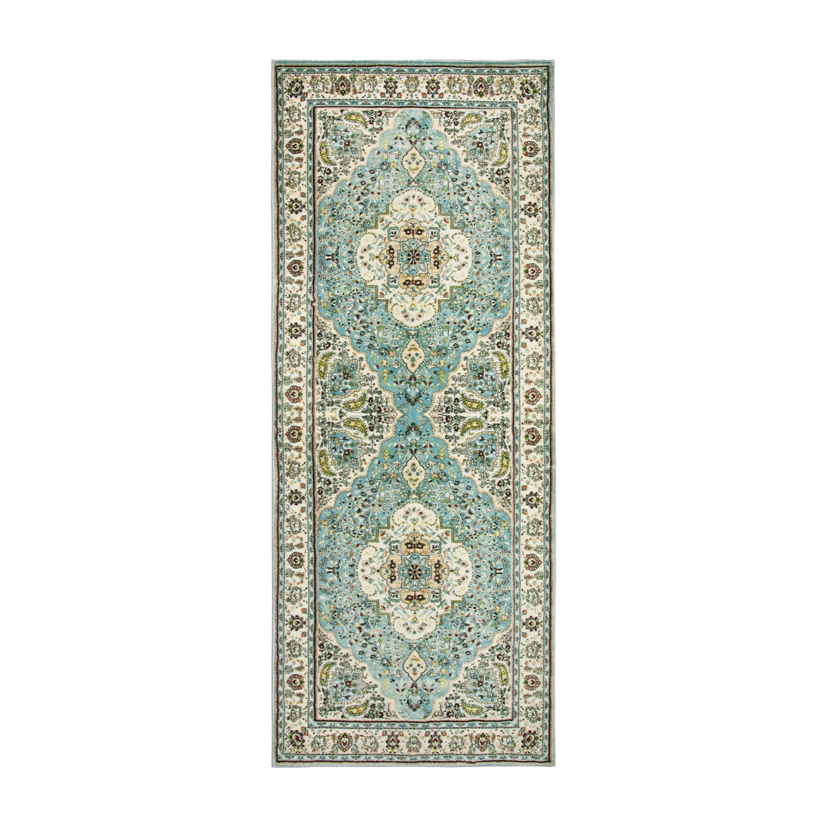 Agnes Washable Boho Floral Medallion Light Blue Rug Clearance Rugs Lahome
