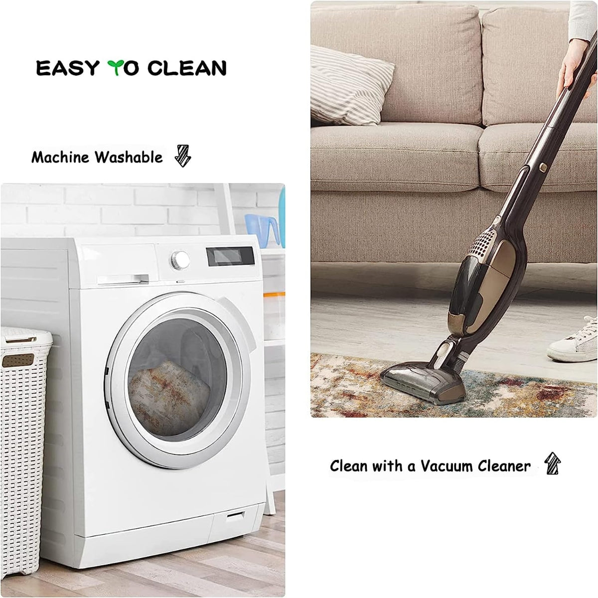 Etoile Washable Modern Abstract Red Rug Area Rugs Lahome