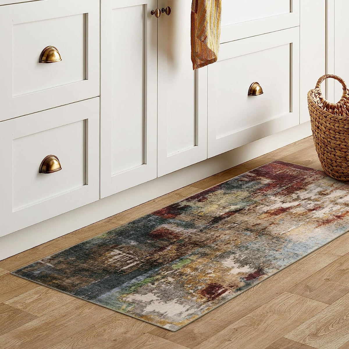 Etoile Washable Modern Abstract Red Rug Area Rugs Lahome