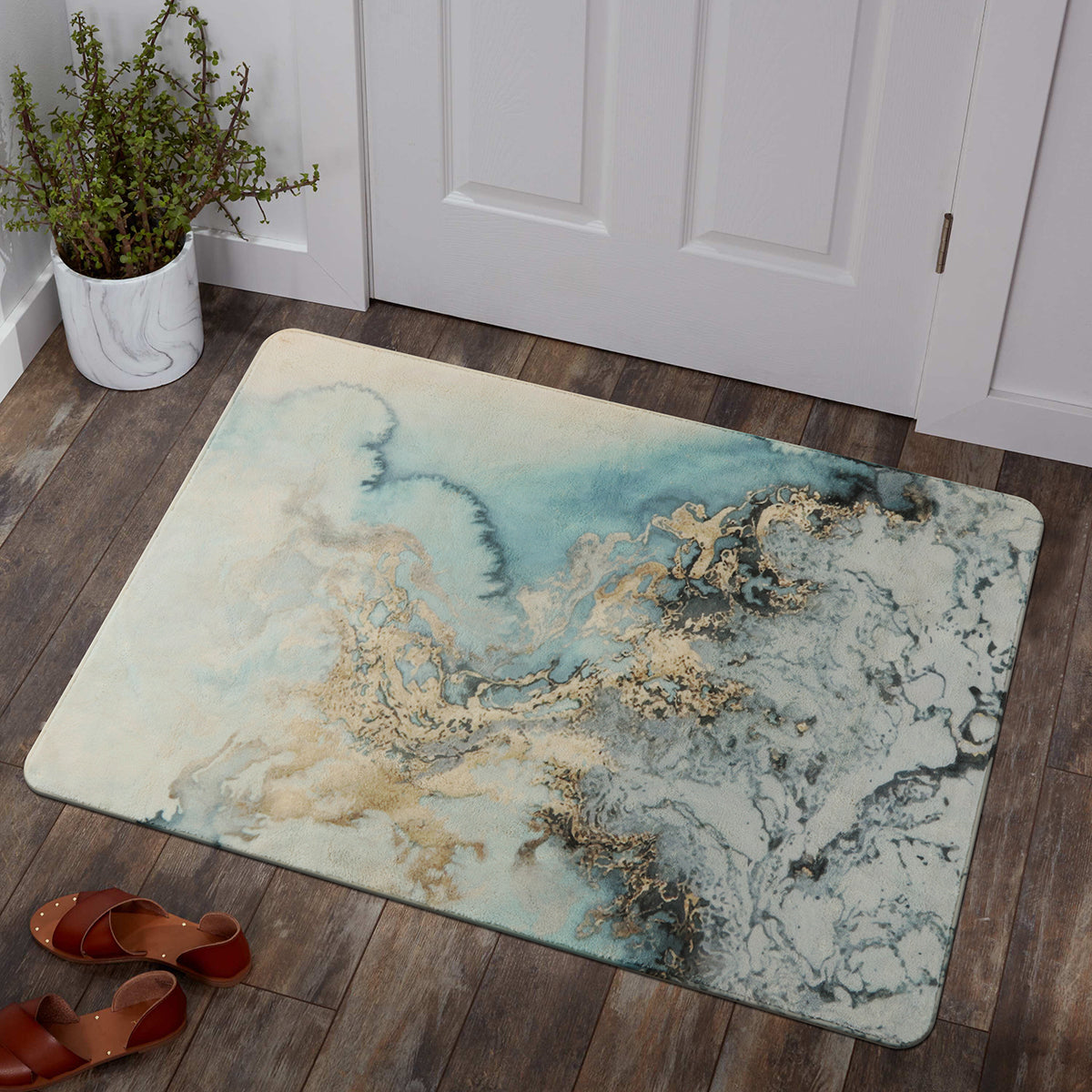 Deniz Washable Marble Ocean Wave Rug Area Rugs Lahome