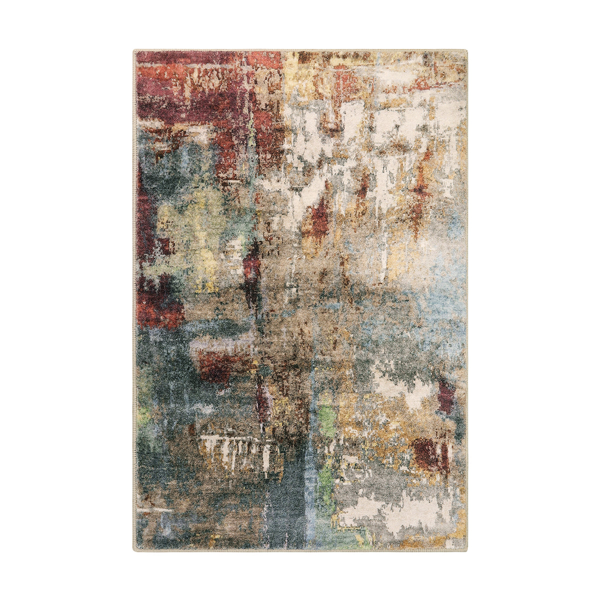 Etoile Washable Modern Abstract Red Rug Area Rugs Lahome 2' x 3'