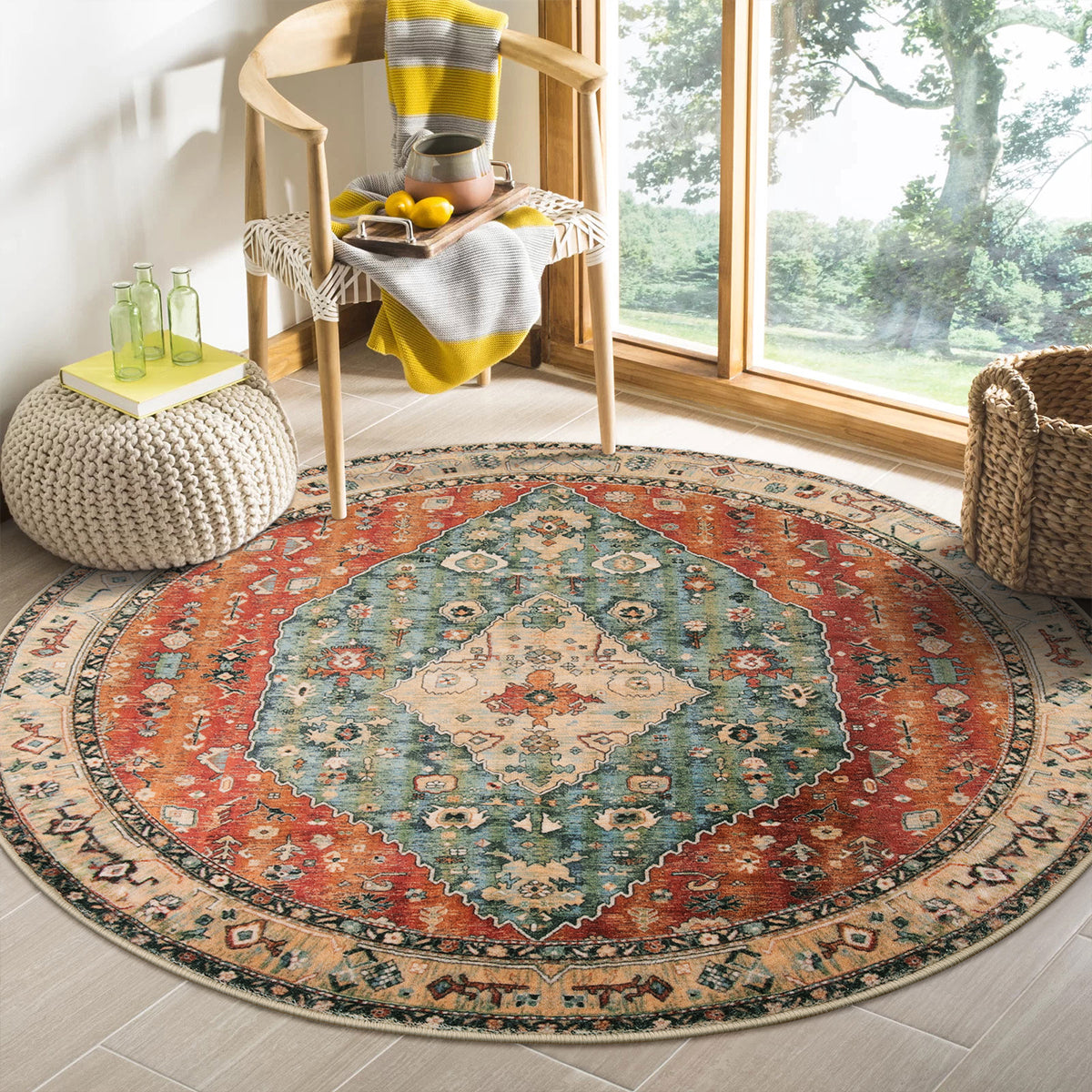 Lahome Boho Tribal Area Rug