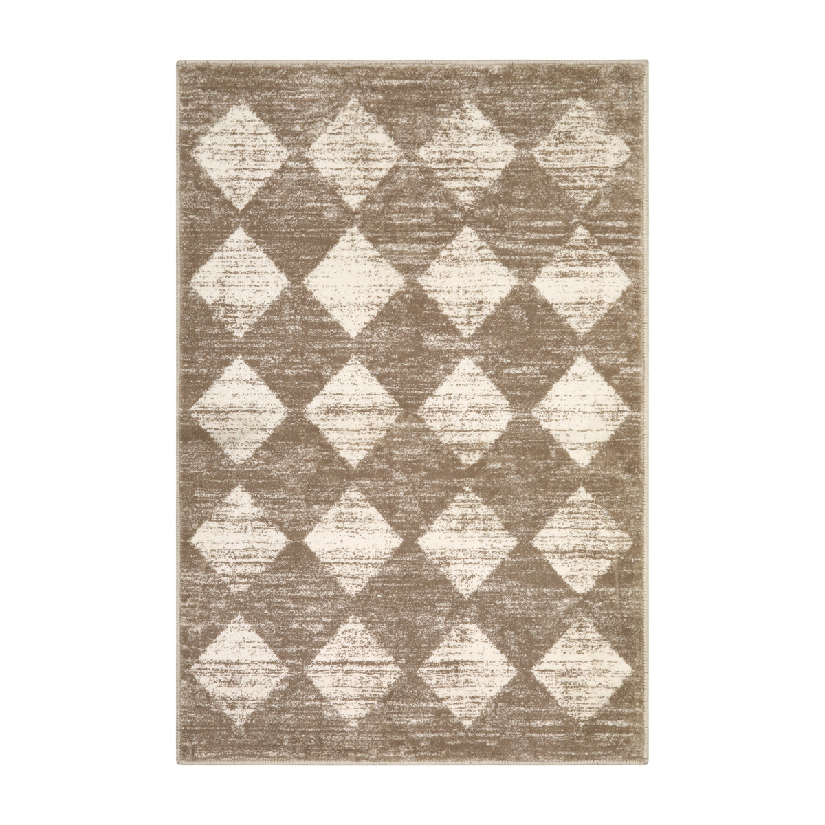 Zelie Washable Modern Geometric Diamond Checkered Beige Rug Clearance Rugs Lahome