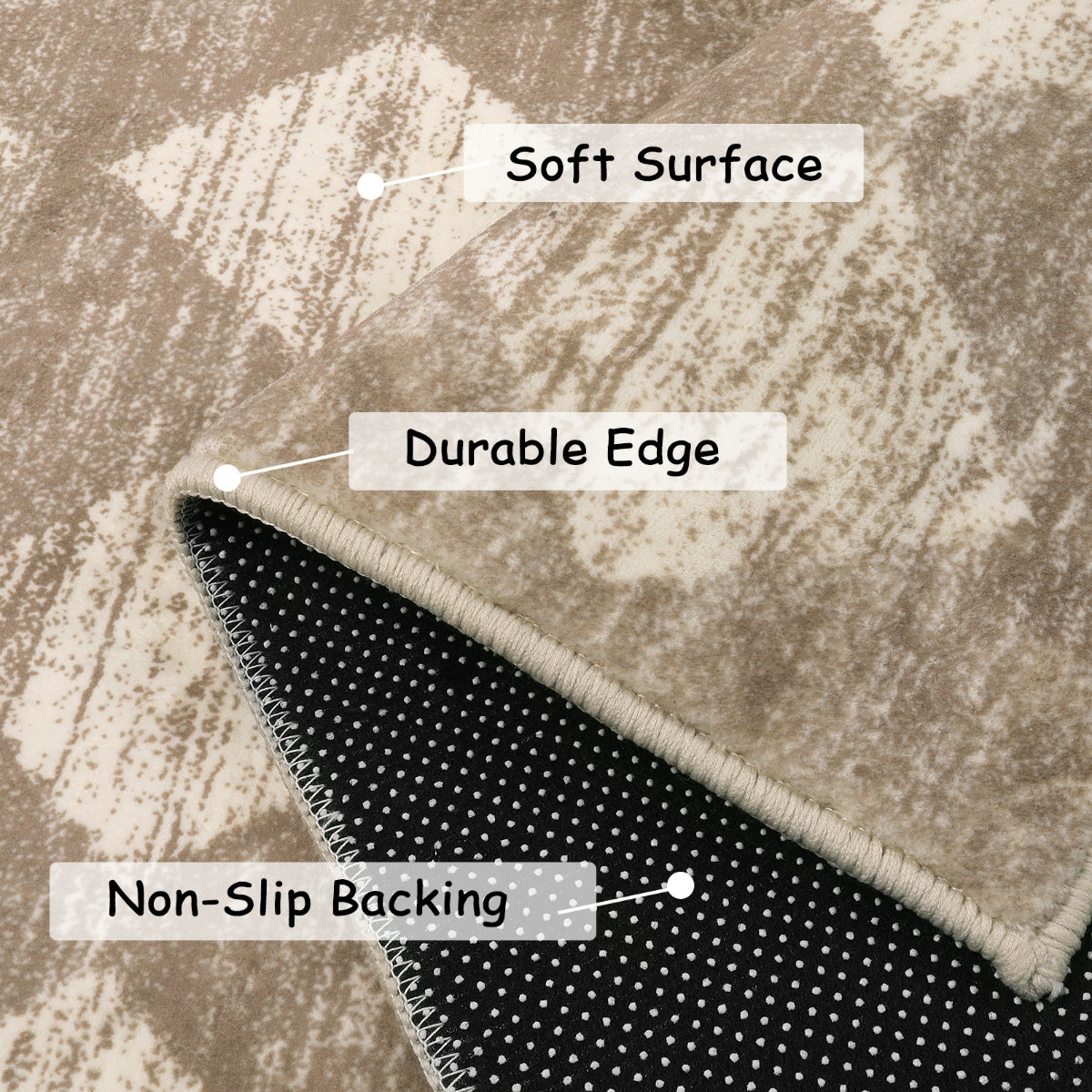 Zelie Washable Modern Geometric Diamond Checkered Beige Rug Clearance Rugs Lahome