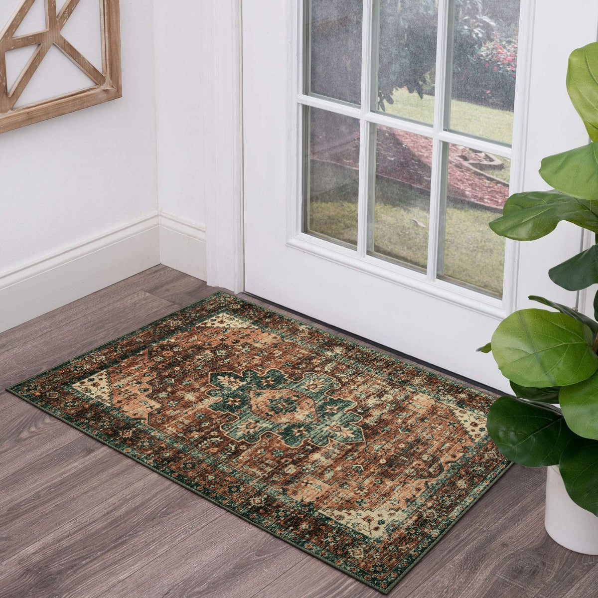 Helene Washable Ultra-Thin Vintage Floral Rug Area Rugs Lahome