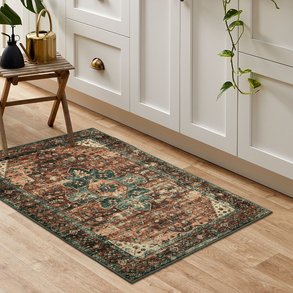 Helene Washable Ultra-Thin Vintage Floral Rug Area Rugs Lahome 2' x 3'