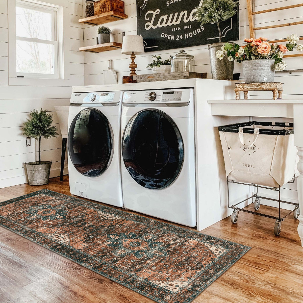 Ultra-Thin Washable Vintage Area Rug