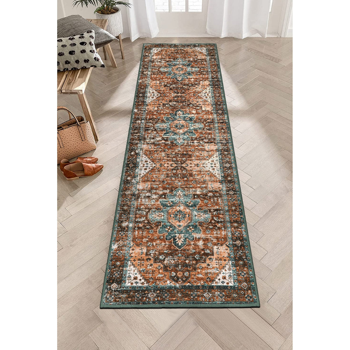 Ultra-Thin Washable Vintage Area Rug
