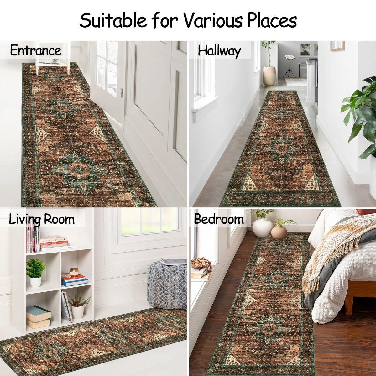 Ultra-Thin Washable Vintage Area Rug