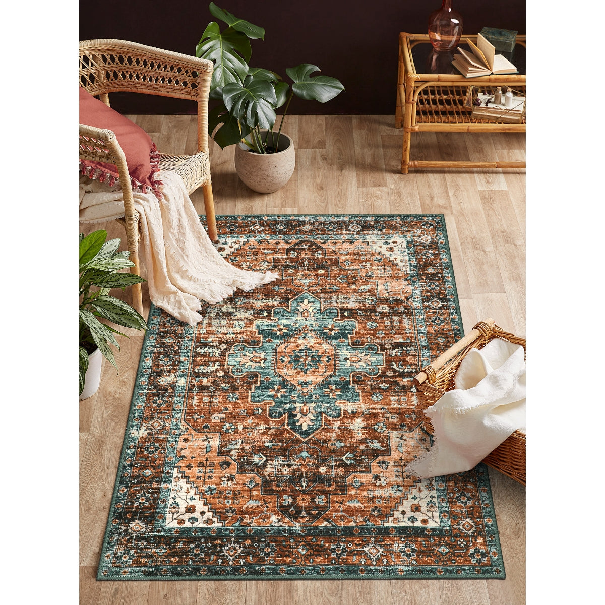 Ultra-Thin Washable Vintage Area Rug