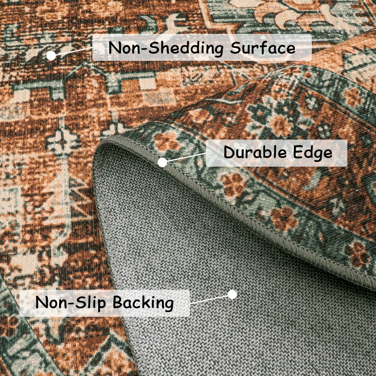 Ultra-Thin Washable Vintage Area Rug