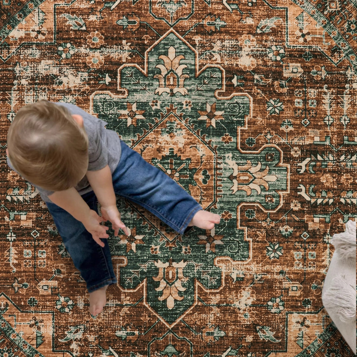Ultra-Thin Washable Vintage Area Rug