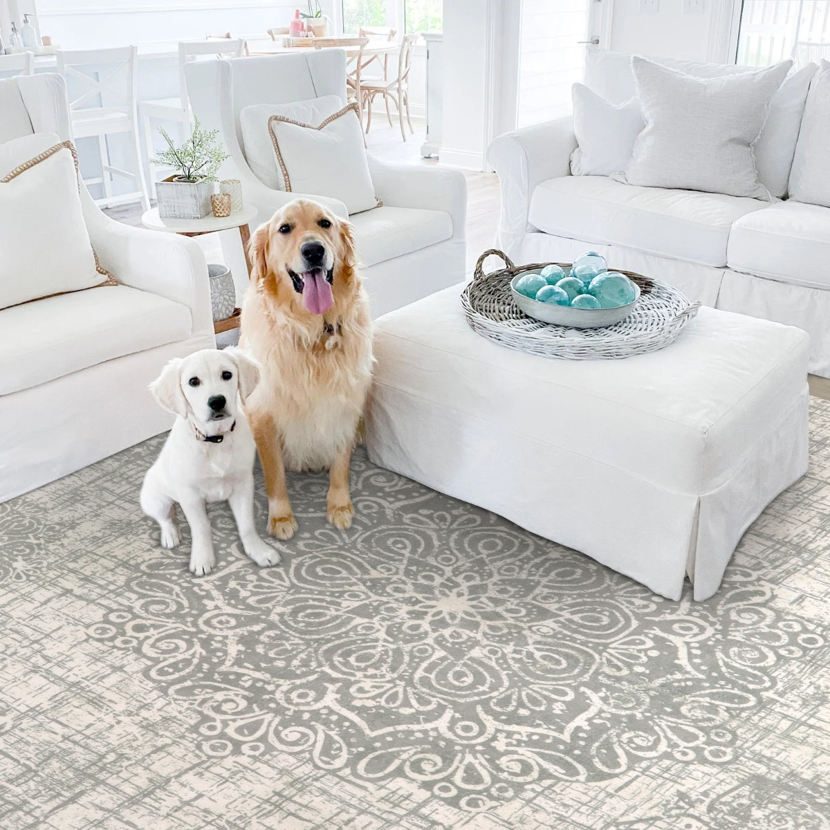 Oriane Washable Vintage Medallion Rug Area Rugs Lahome