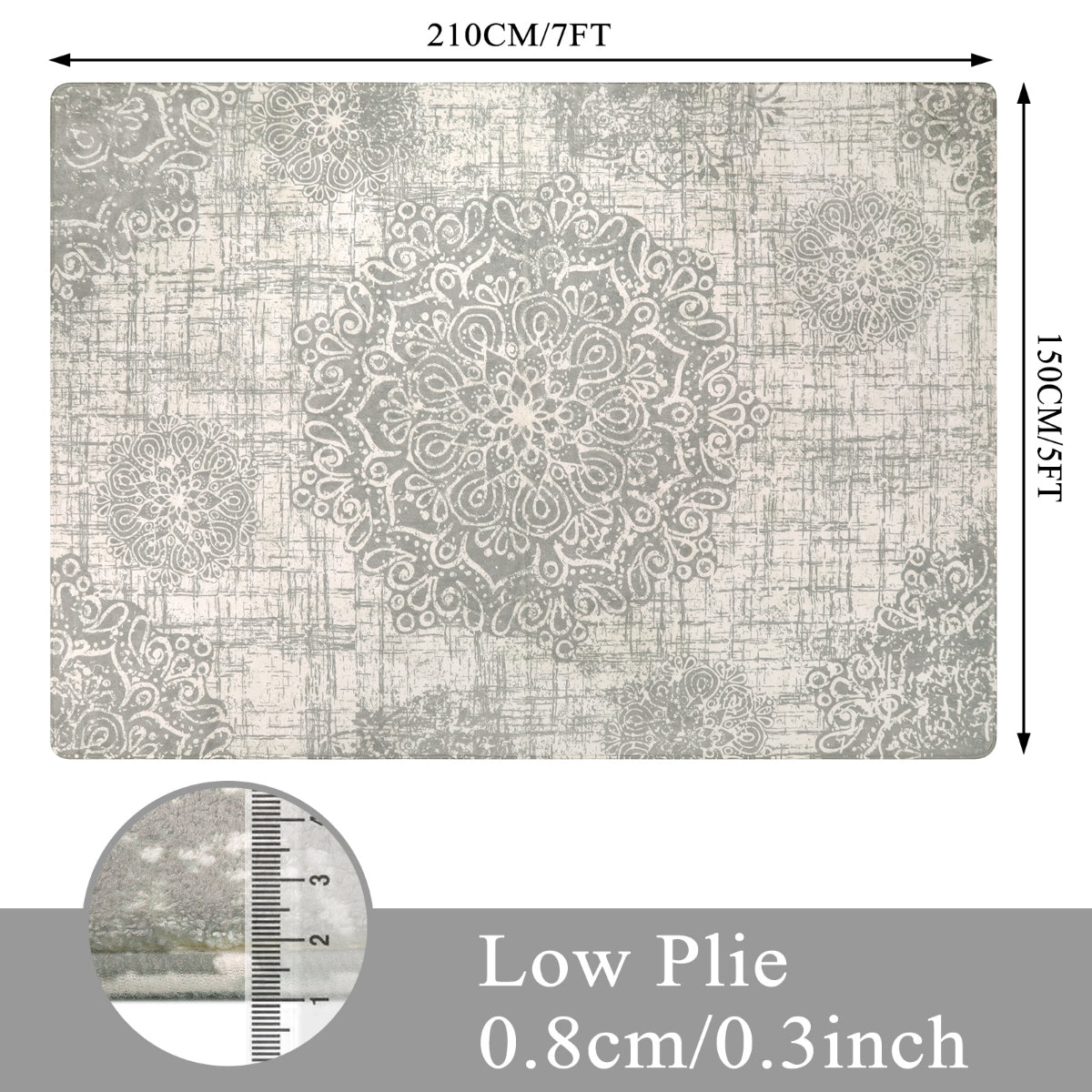 Oriane Washable Vintage Medallion Rug Area Rugs Lahome