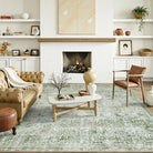 Velora Washable Vintage Green Rug Area Rugs Lahome