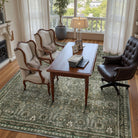 Mirae Washable Vintage Persian Dark Green Rug Area Rugs Lahome 6' x 9'
