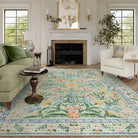 Sylvie Washable Boho Modern Parisian Garden Floral Green Rug Area Rugs Lahome