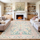 Sylvie Washable Boho Modern Parisian Garden Floral Pink Rug Area Rugs Lahome