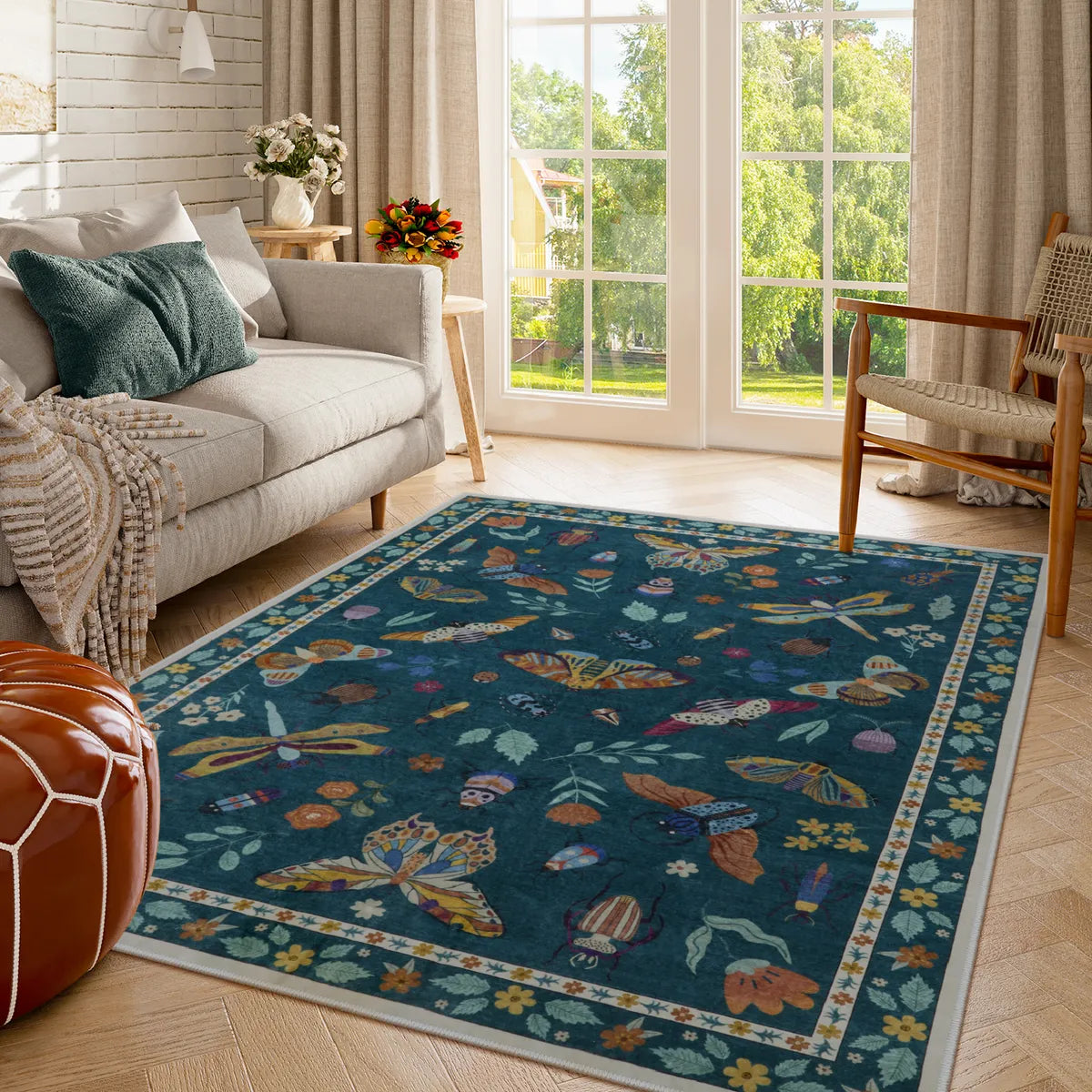 lahome Modern washable area rugs living room