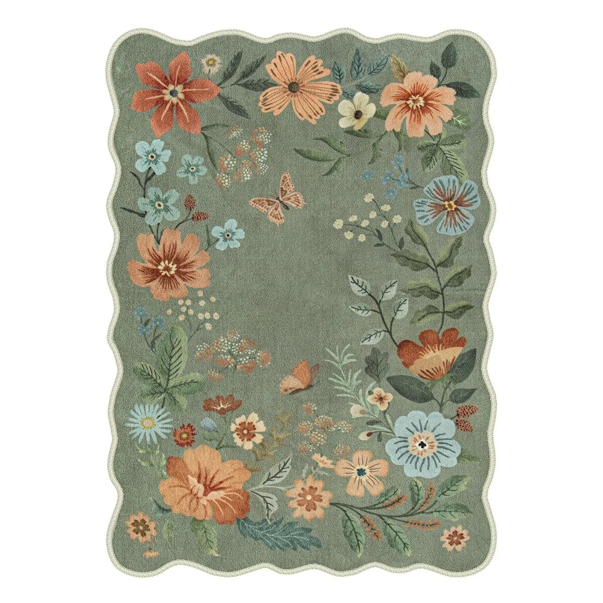 Green Boho Area Rug