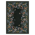 Solene Washable Modern Blooming Floral Garden Black Rug Area Rugs Lahome