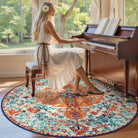Reine Washable Bohemian Floral Medallion Orange Rug Clearance Rugs Lahome