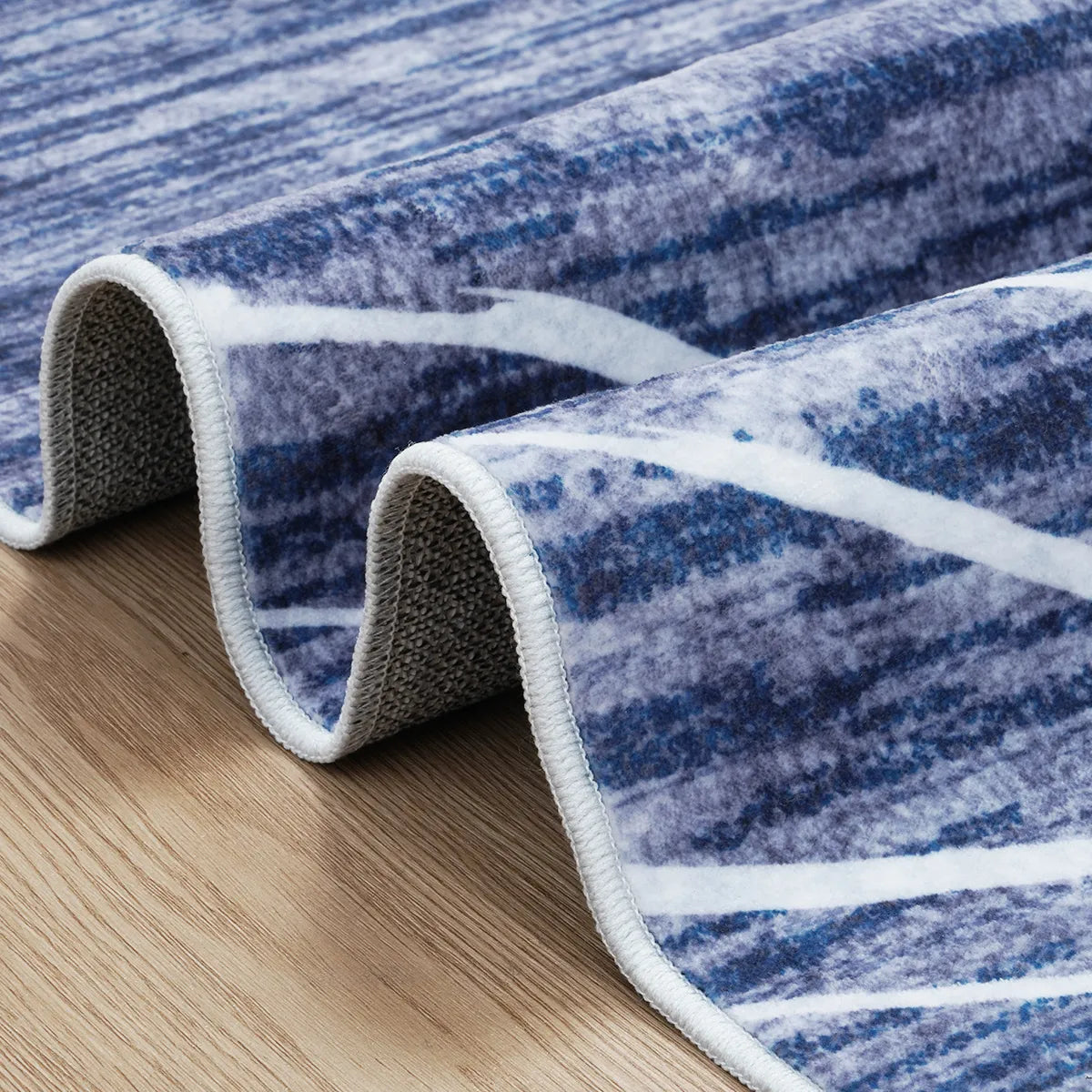 Ondel Washable Abstract Terrain Blue Rug Area Rugs Lahome