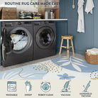 Kiki Washable Forest Theme Botanical Print Blue Rug Area Rugs Lahome
