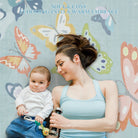 Emis Washable Butterfly Blue Kids Rug Kids Rugs Lahome