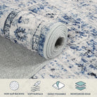 Margot Washable Vintage Distressed Blue Rug Area Rugs Lahome