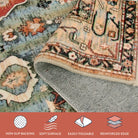 Felice Washable Boho Vintage Tribal Rust Red Rug Area Rugs Lahome