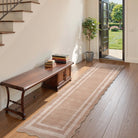 Brise Washable Farmhouse Scalloped Oat Beige Rug Rugs Lahome