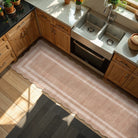 Brise Washable Farmhouse Scalloped Oat Beige Rug Rugs Lahome 2.5' x 8'