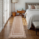 Brise Washable Farmhouse Scalloped Oat Beige Rug Rugs Lahome